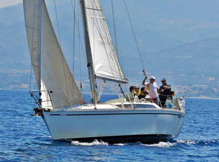 School students aboard a sailing yacht